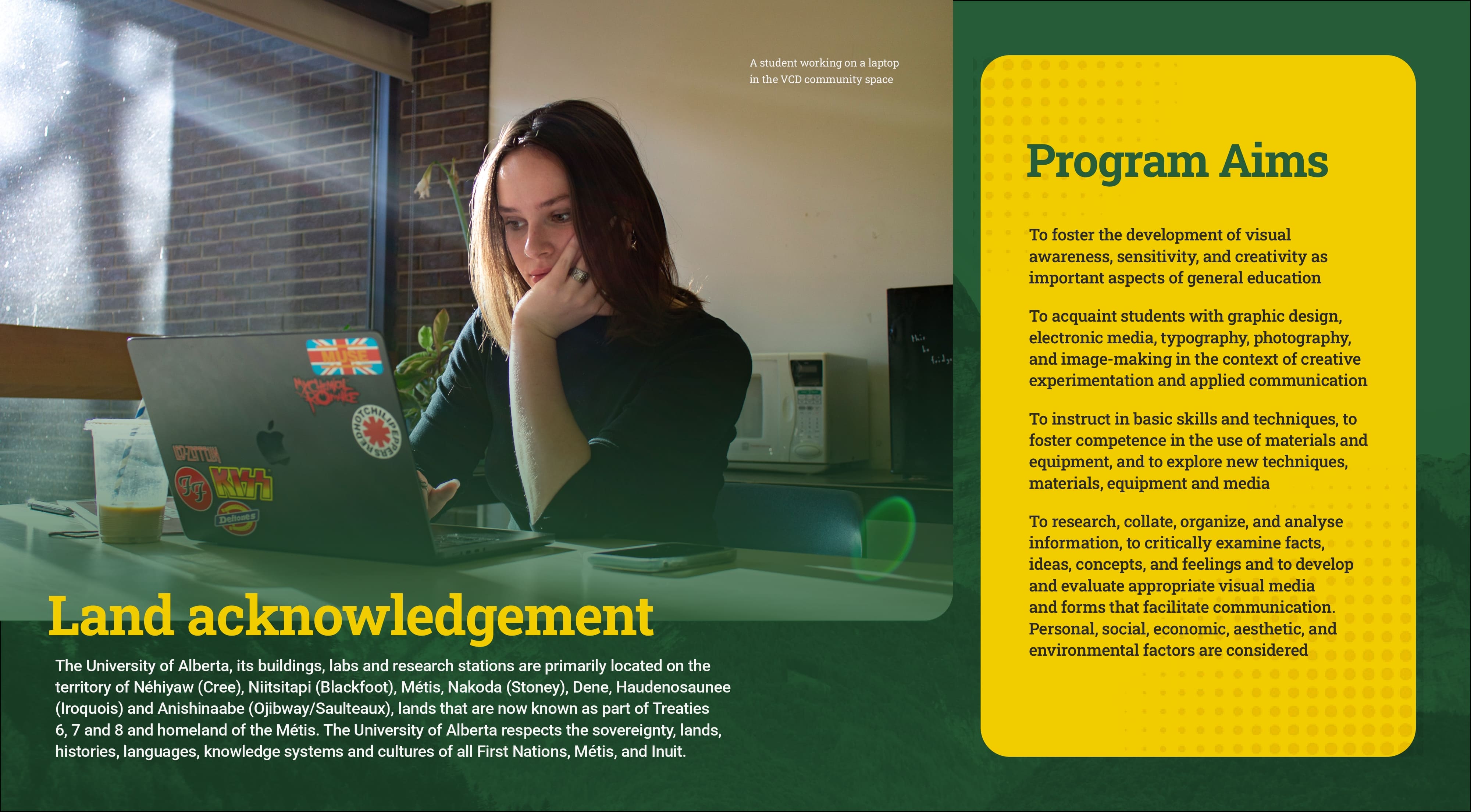 Land Acknowledgement and Program Aims spread